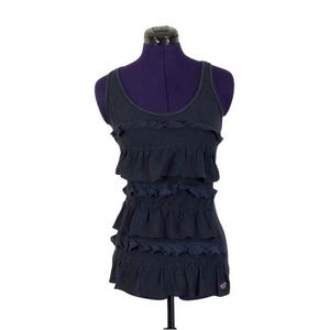 Hollister Dark Blue Ruffle Tank Top